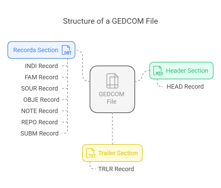 Illustration - Explanation of the Structure of a GEDCOM File