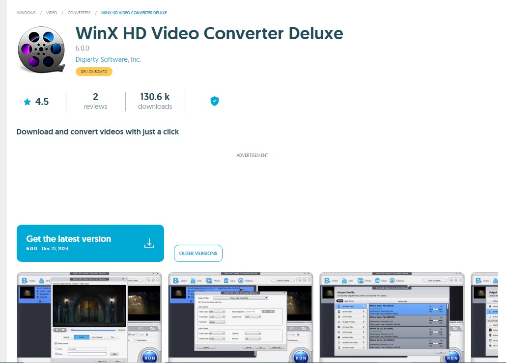 Bild von WinX HD Video Converter Deluxe