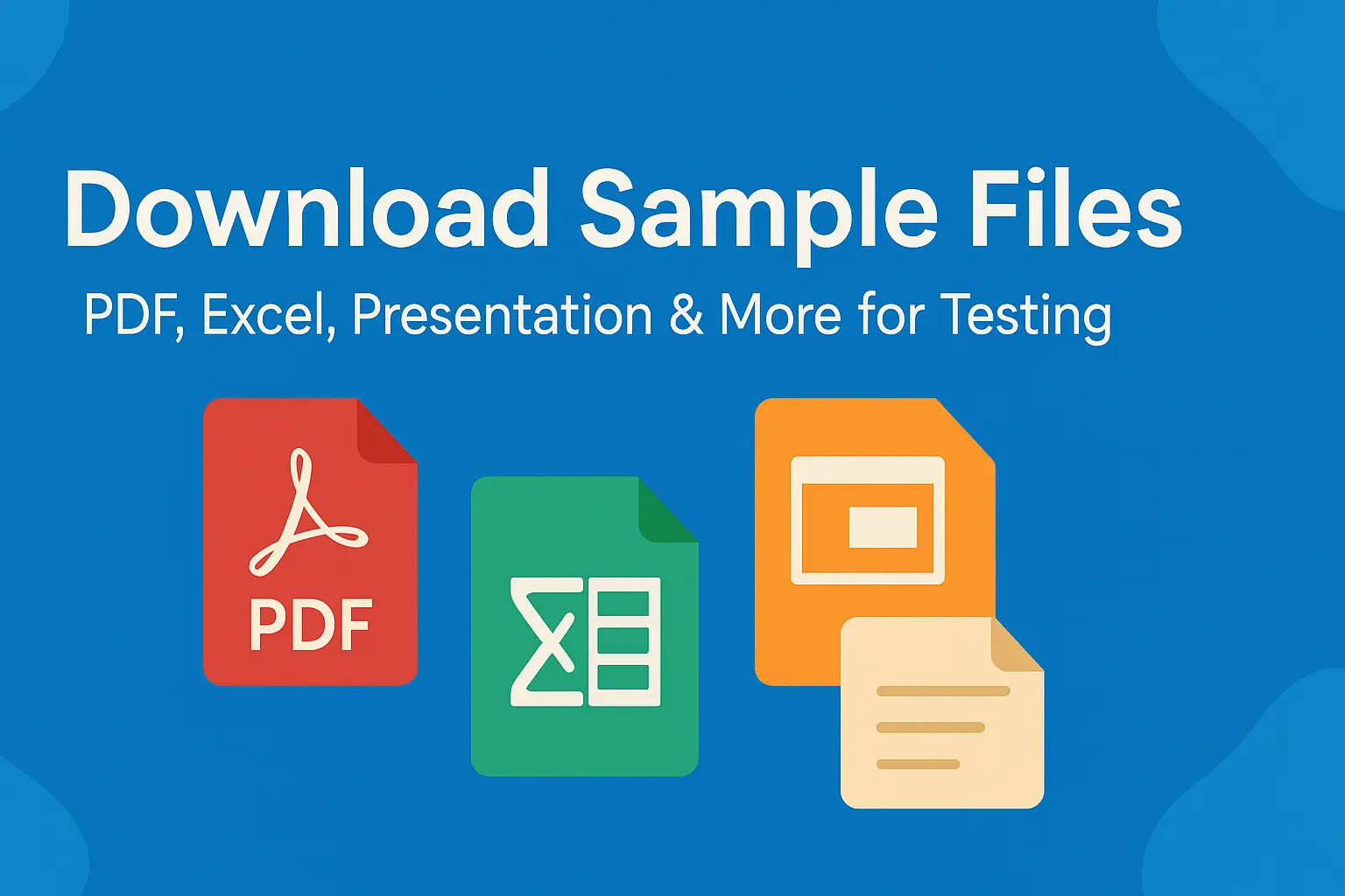 Title - Download Sample Files - PDF, Excel, Presentation & More for Testing