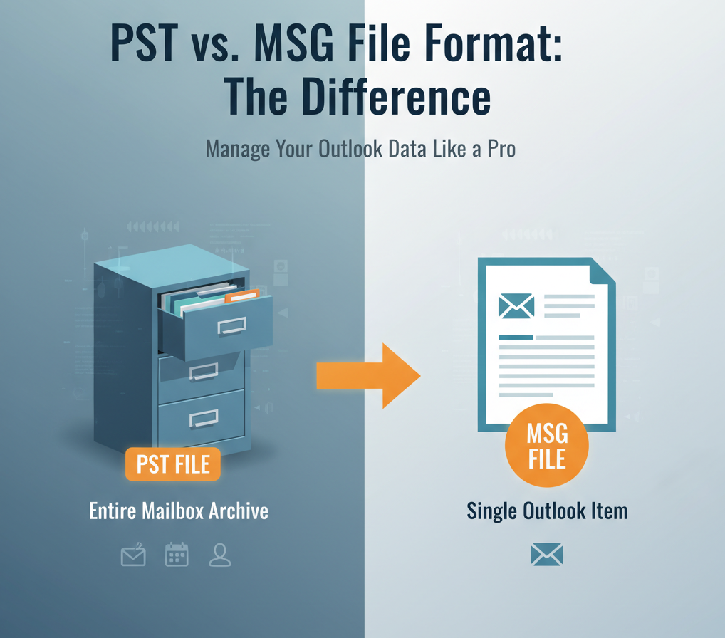 Comparaison des formats PST et MSG : quelles sont les différences et quand utiliser chaque format de fichier ?