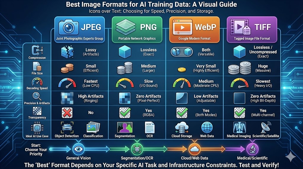 Qual è il miglior formato immagine per i miei dati di addestramento AI
