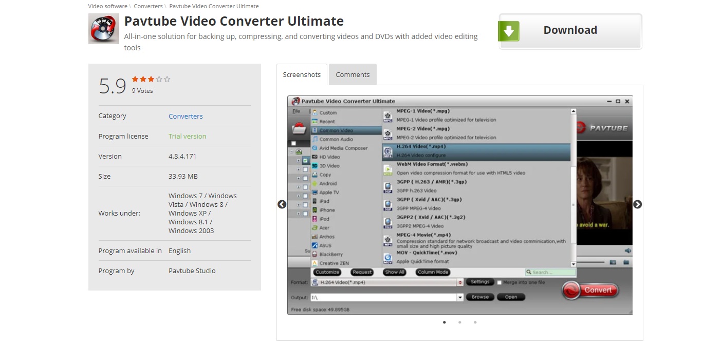 Immagine di Pavtube Video Converter Ultimate