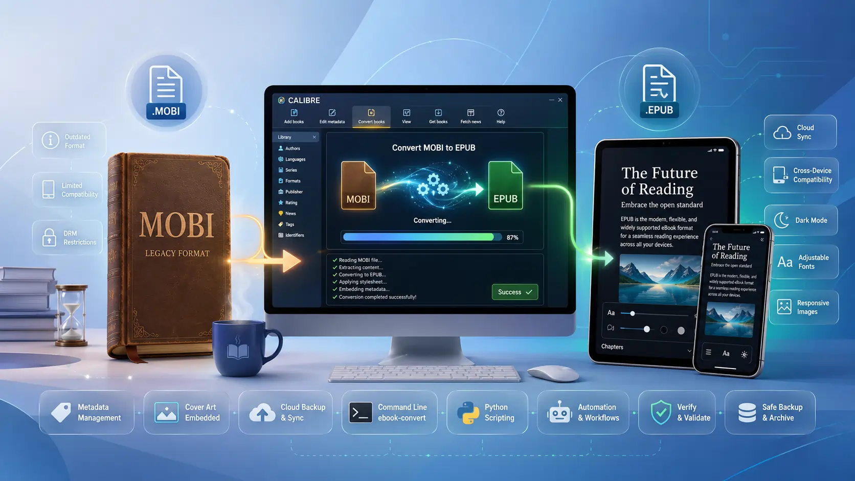 How to Convert Your Old MOBI Files to EPUB Using Calibre