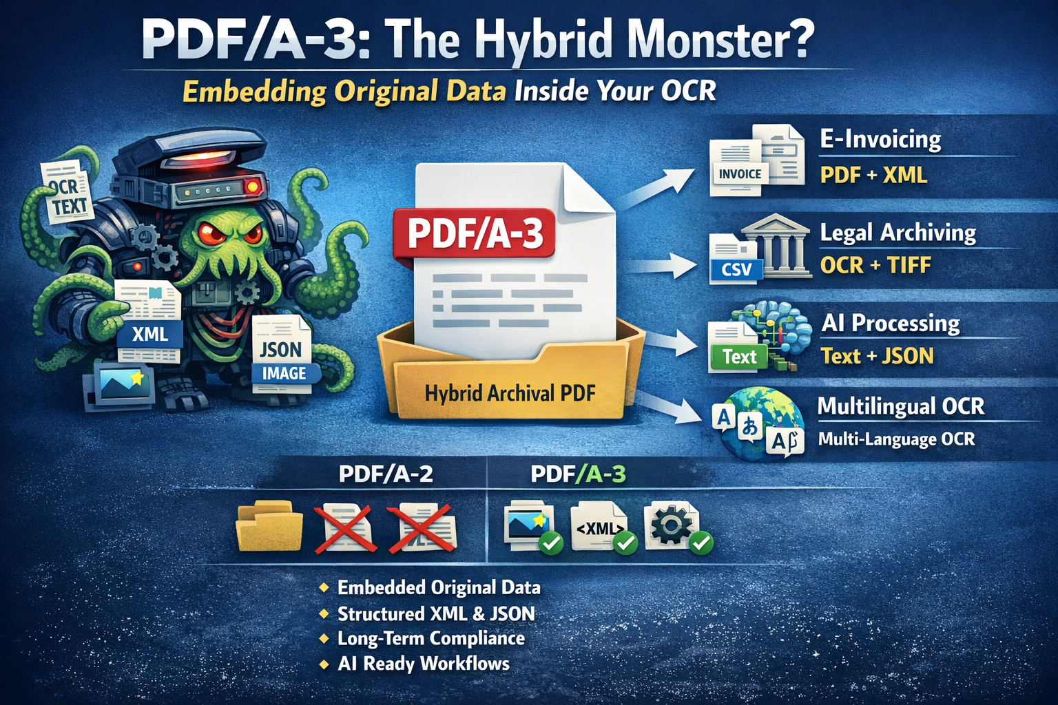 PDF/A-3 อธิบาย - รูปแบบที่ดีที่สุดสำหรับ OCR และการเก็บรักษาข้อมูล